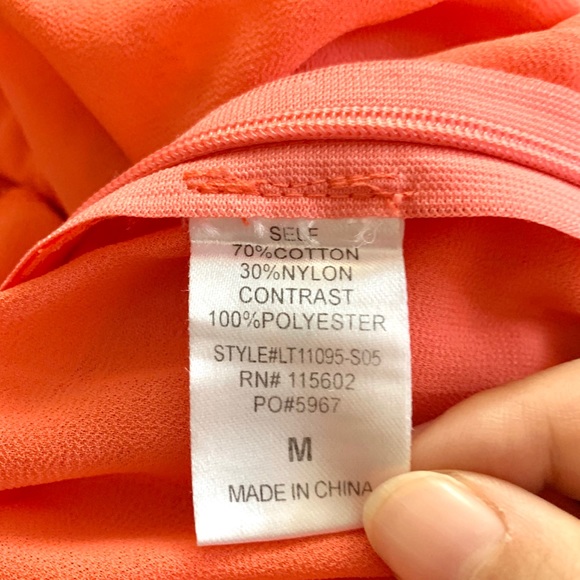 3/$15 Lush Sweetheart Lace Beaded Crop Top in Coral - Picture 8 of 9